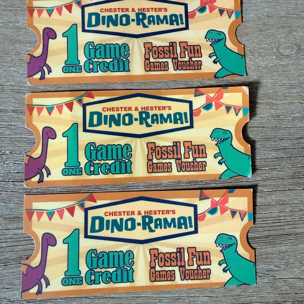 Disney’s Animal Kingdom Dino-Rama! Fossil Fun Game Credits (Set of 3)